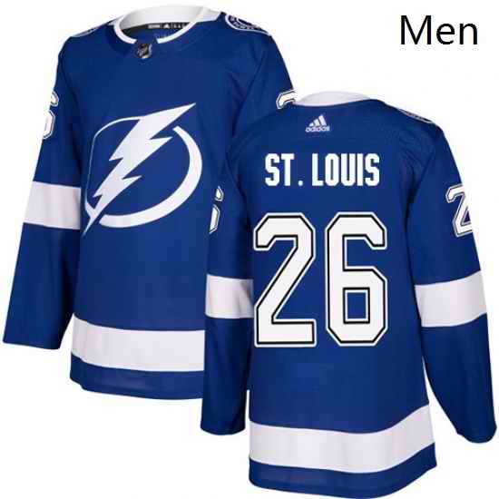 Mens Adidas Tampa Bay Lightning 26 Martin St Louis Authentic Royal Blue Home NHL Jersey